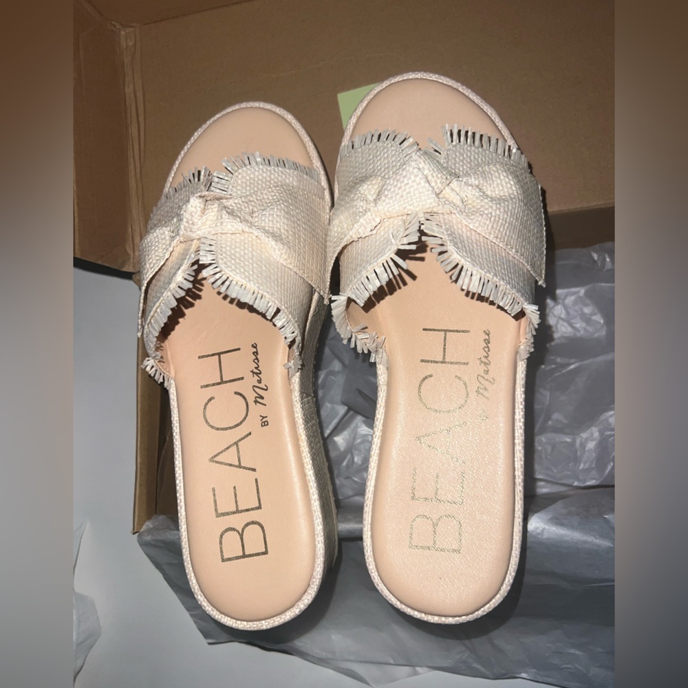 Women's Cream Platform Sandals